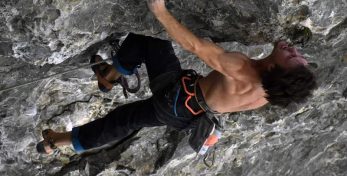 Jaka Šprah in Water world (9a) in the big cave of Osp